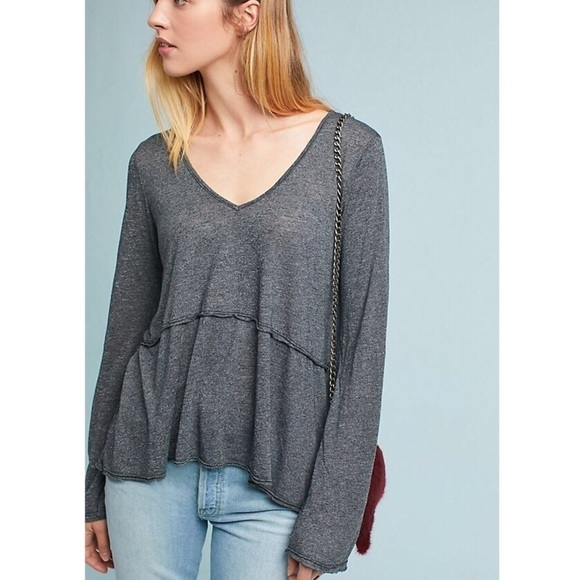 ANTHROPOLOGIE Michael Stars Bell-Sleeved Top - Picture 1 of 7